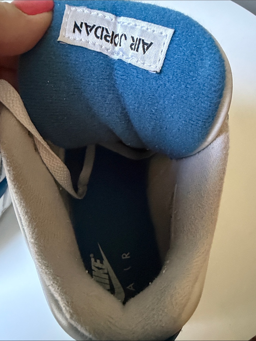 Nike Air Jordan 4 Retro Military Blue GS White Blue Sneakers Size6.5Y HF4281-141 - Picture 12 of 14